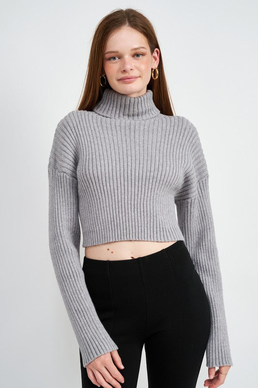 Cropped Turtleneck Sweater