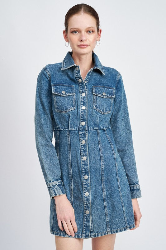 Lexi Long Sleeve Denim Dress