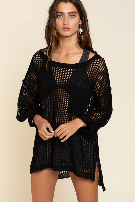 Mesh Pullover Sweater