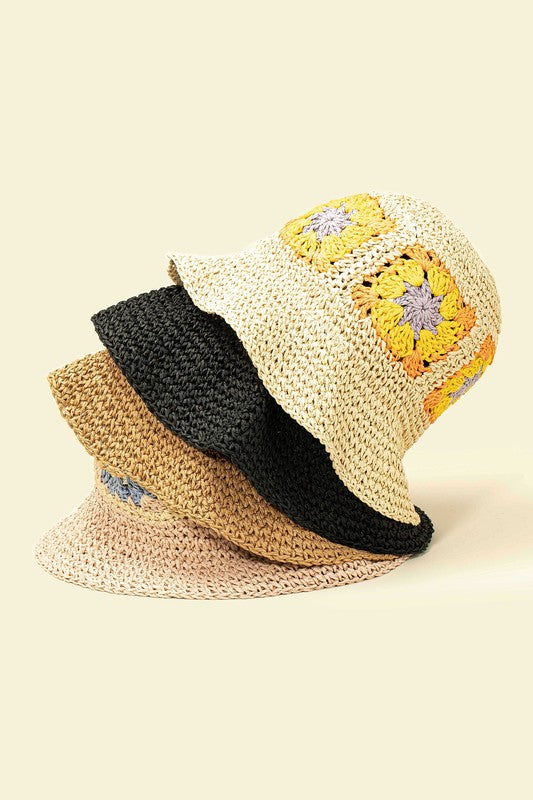 Floral Crochet Bucket Hat