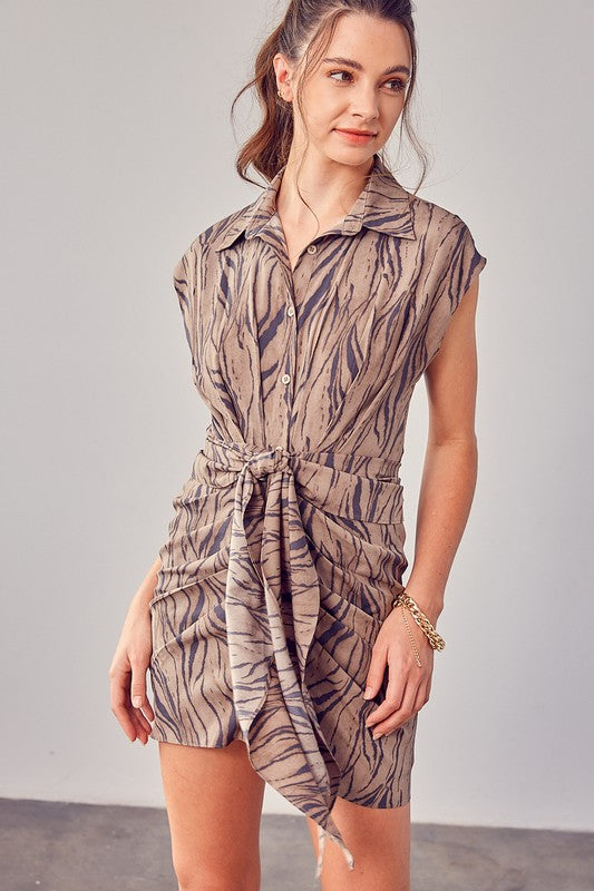 Jo Tie Front Shirt Dress