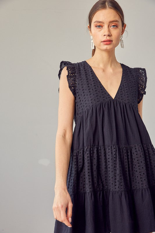 Charmed Life Eyelet Mini Dress