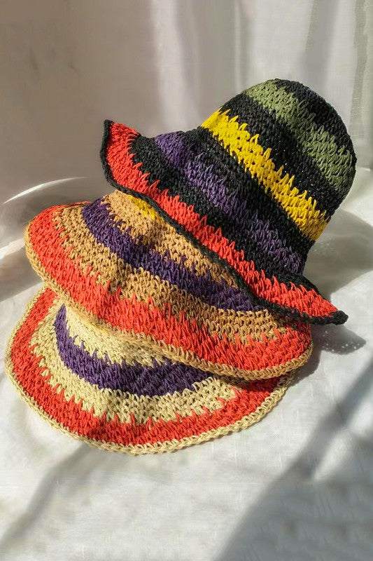 Striped Crochet Bucket Hat
