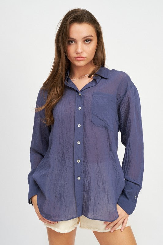 Over The Moon Crinkle Shirt