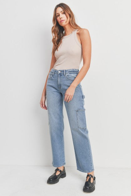 Cargo Straight Leg Jeans