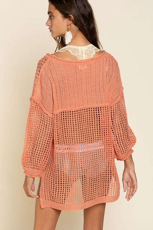 Mesh Pullover Sweater
